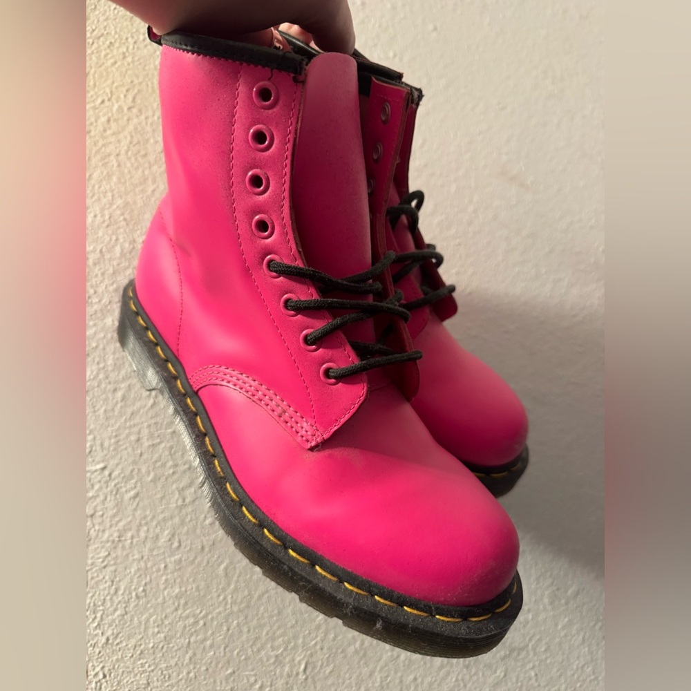 Dr. Martens Pink Lace-Up Women's Boots